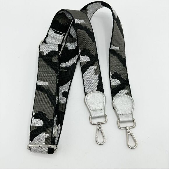 Guitar Strap‎ for Purse Bag Silver Metallic Gray Black Camouflage Camo Pattern - Picture 7 of 7